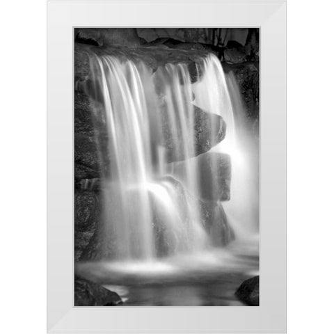 Sunset Waterfall II BW White Modern Wood Framed Art Print by Taylor, Douglas