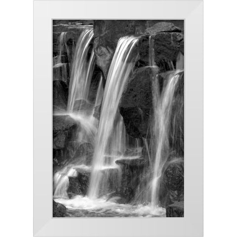 Water on the Rocks I BW White Modern Wood Framed Art Print by Taylor, Douglas