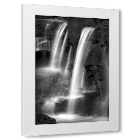 Twilight Waterfall I BW White Modern Wood Framed Art Print by Taylor, Douglas