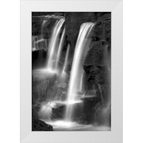 Twilight Waterfall I BW White Modern Wood Framed Art Print by Taylor, Douglas