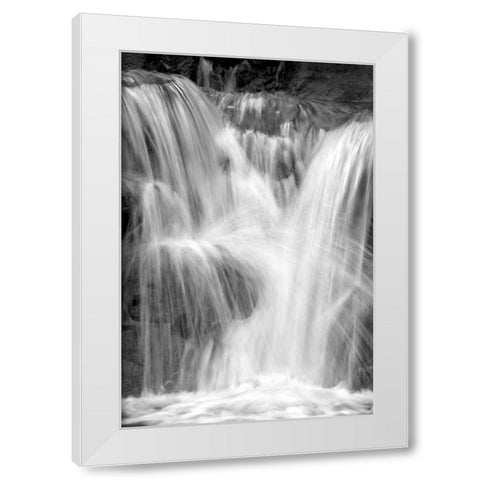 Water on the Rocks III BW White Modern Wood Framed Art Print by Taylor, Douglas