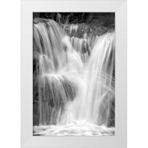 Water on the Rocks III BW White Modern Wood Framed Art Print by Taylor, Douglas