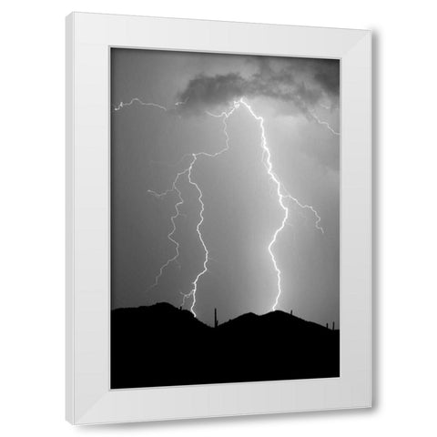 Summer Lightning BW White Modern Wood Framed Art Print by Taylor, Douglas