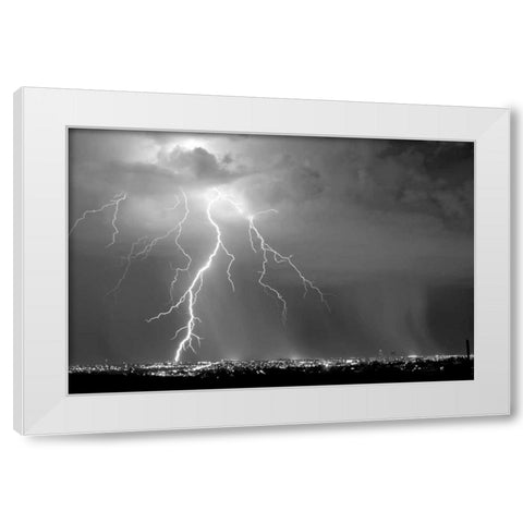 Urban Storm BW White Modern Wood Framed Art Print by Taylor, Douglas
