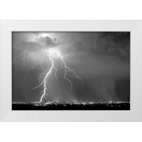 Urban Storm BW White Modern Wood Framed Art Print by Taylor, Douglas