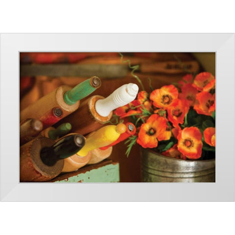 Rolling Pins I White Modern Wood Framed Art Print by Clayton-Thompson, Philip