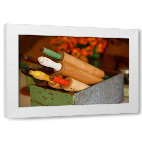 Rolling Pins II White Modern Wood Framed Art Print by Clayton-Thompson, Philip