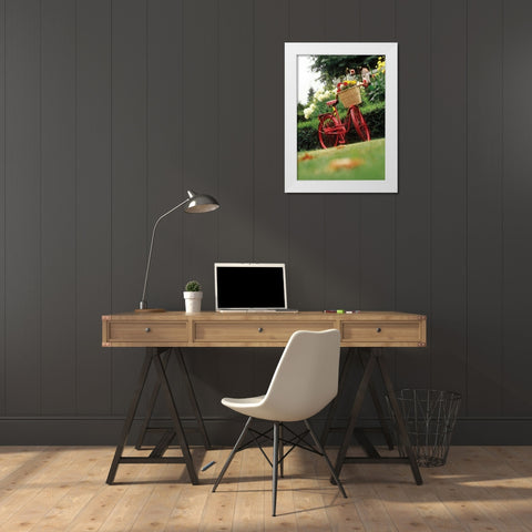 Vintage Bicycle II White Modern Wood Framed Art Print by Clayton-Thompson, Philip