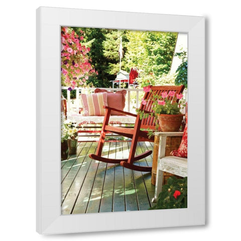 Rocker on the Porch I White Modern Wood Framed Art Print by Clayton-Thompson, Philip
