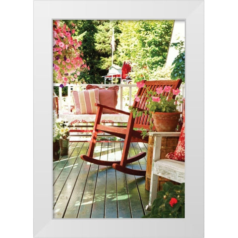 Rocker on the Porch I White Modern Wood Framed Art Print by Clayton-Thompson, Philip