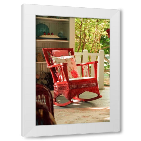 Rocker on the Porch II White Modern Wood Framed Art Print by Clayton-Thompson, Philip