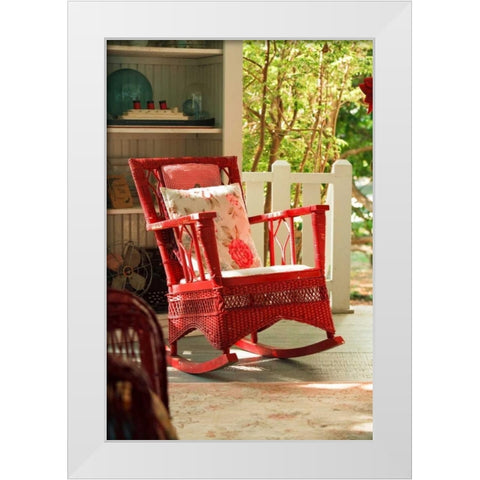 Rocker on the Porch II White Modern Wood Framed Art Print by Clayton-Thompson, Philip
