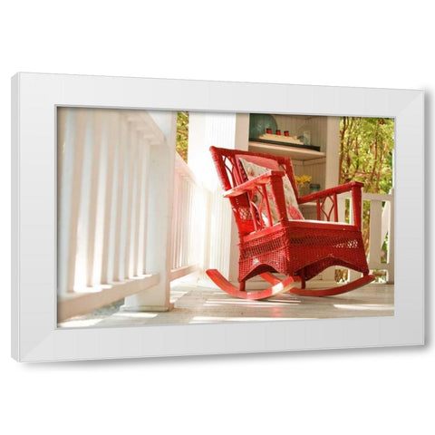 Rocker on the Porch III White Modern Wood Framed Art Print by Clayton-Thompson, Philip