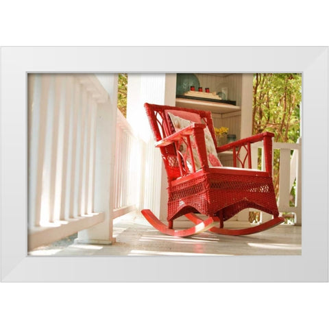 Rocker on the Porch III White Modern Wood Framed Art Print by Clayton-Thompson, Philip