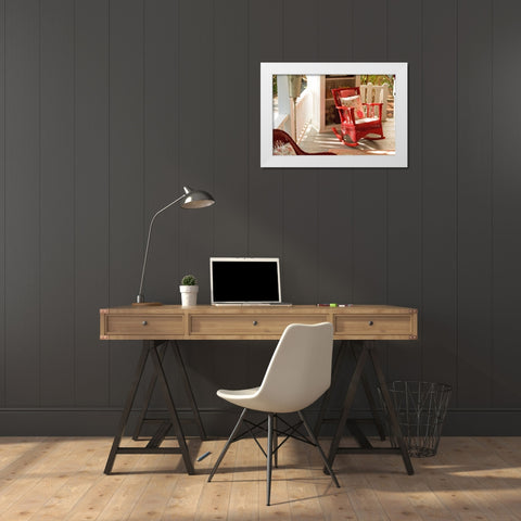 Rocker on the Porch IV White Modern Wood Framed Art Print by Clayton-Thompson, Philip