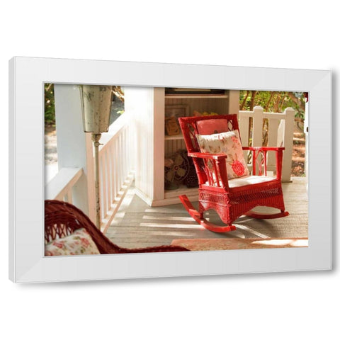 Rocker on the Porch IV White Modern Wood Framed Art Print by Clayton-Thompson, Philip