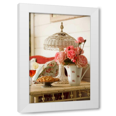 Summer Arrangement I White Modern Wood Framed Art Print by Clayton-Thompson, Philip