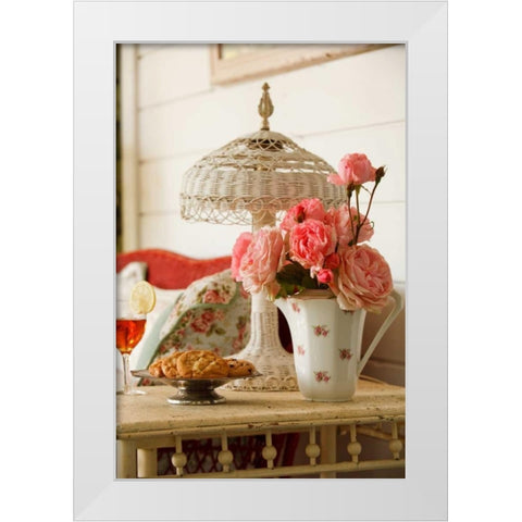 Summer Arrangement I White Modern Wood Framed Art Print by Clayton-Thompson, Philip