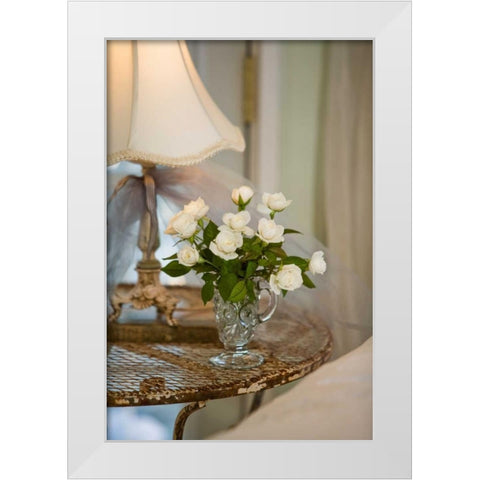 White Roses I White Modern Wood Framed Art Print by Clayton-Thompson, Philip