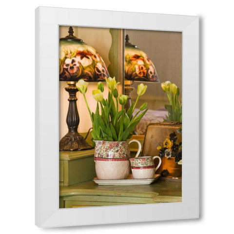 Yellow Tulips II White Modern Wood Framed Art Print by Clayton-Thompson, Philip