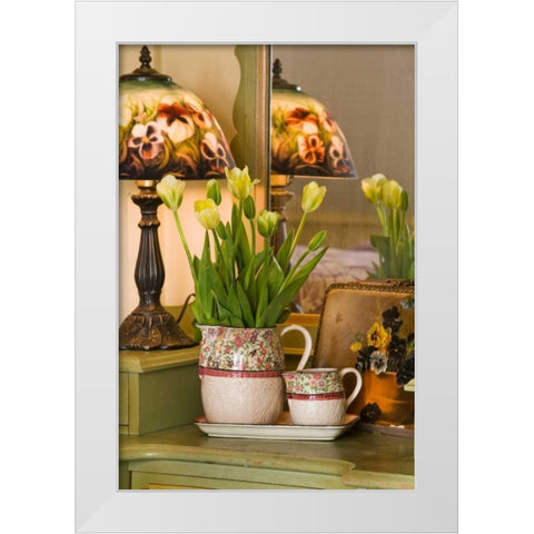 Yellow Tulips II White Modern Wood Framed Art Print by Clayton-Thompson, Philip