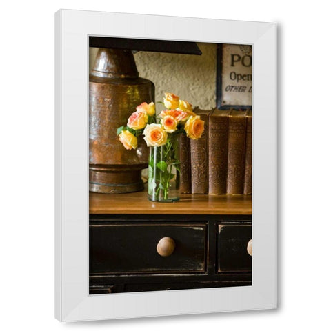 Flowers and Antiquities I White Modern Wood Framed Art Print by Clayton-Thompson, Philip