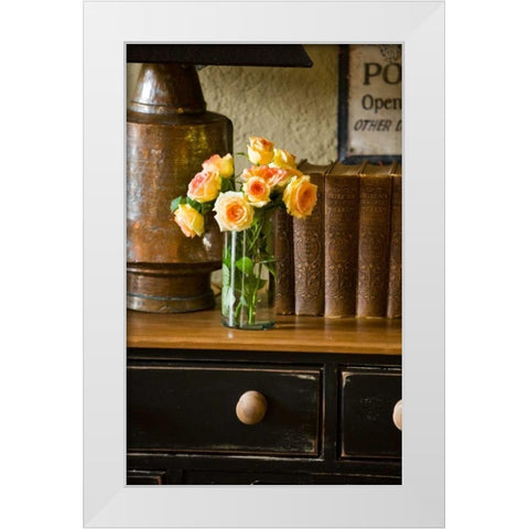Flowers and Antiquities I White Modern Wood Framed Art Print by Clayton-Thompson, Philip