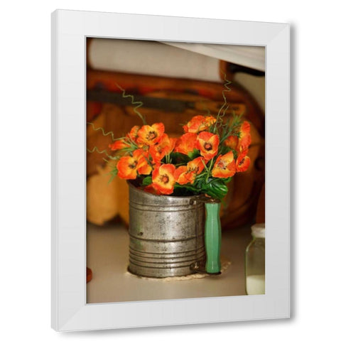 Flowers and Antiquities II White Modern Wood Framed Art Print by Clayton-Thompson, Philip