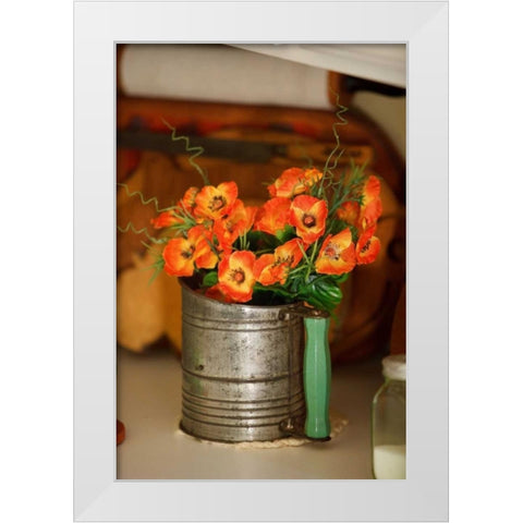 Flowers and Antiquities II White Modern Wood Framed Art Print by Clayton-Thompson, Philip