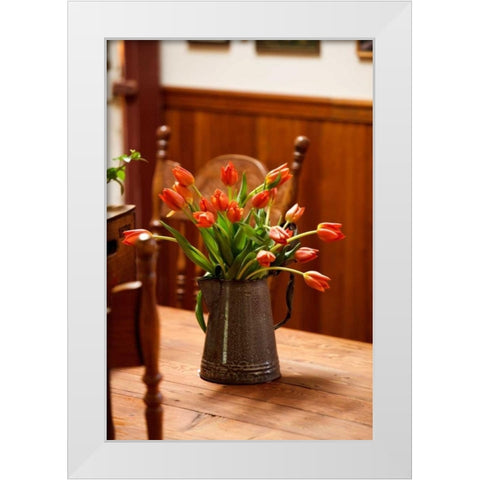 Fresh Tulips I White Modern Wood Framed Art Print by Clayton-Thompson, Philip