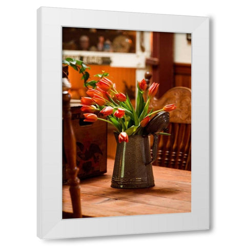 Fresh Tulips II White Modern Wood Framed Art Print by Clayton-Thompson, Philip
