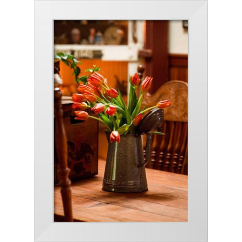 Fresh Tulips II White Modern Wood Framed Art Print by Clayton-Thompson, Philip
