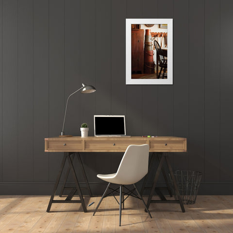 Hat Boxes I White Modern Wood Framed Art Print by Clayton-Thompson, Philip