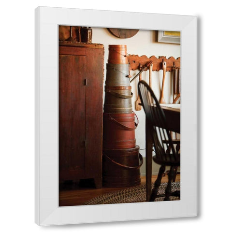 Hat Boxes I White Modern Wood Framed Art Print by Clayton-Thompson, Philip