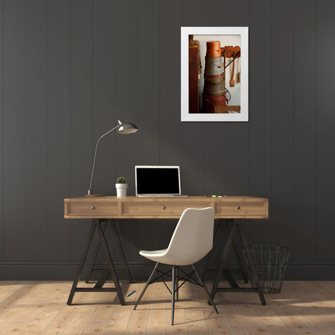 Hat Boxes II White Modern Wood Framed Art Print by Clayton-Thompson, Philip