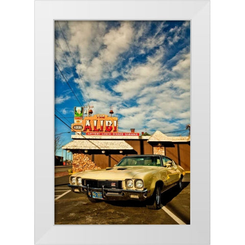 Vintage Car I White Modern Wood Framed Art Print by Clayton-Thompson, Philip