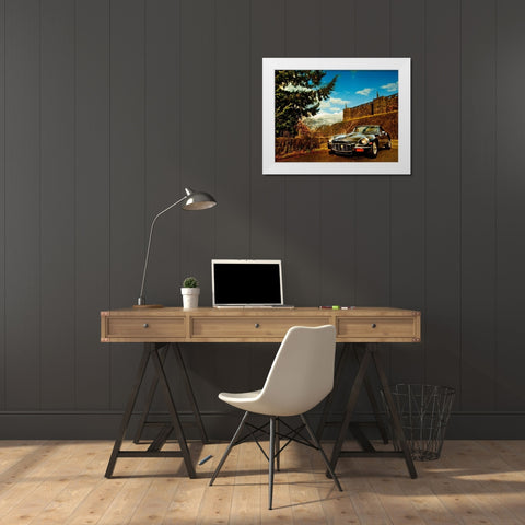 Vintage Car III White Modern Wood Framed Art Print by Clayton-Thompson, Philip