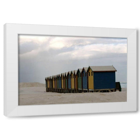 Beach Cottages I White Modern Wood Framed Art Print by Underdahl, Dana