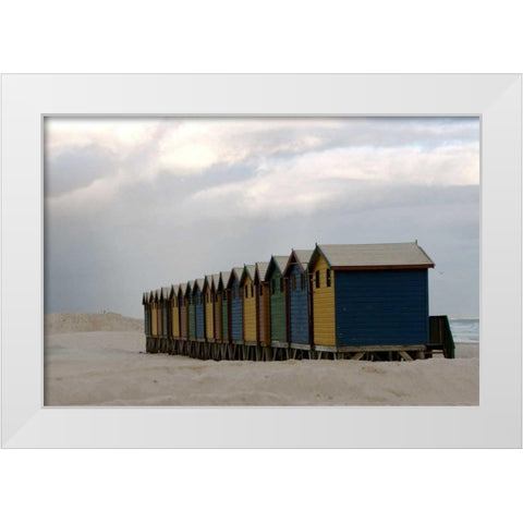 Beach Cottages I White Modern Wood Framed Art Print by Underdahl, Dana