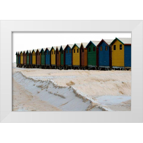 Beach Cottages II White Modern Wood Framed Art Print by Underdahl, Dana