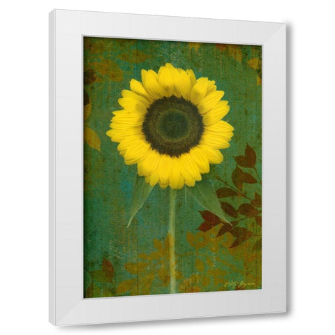 Sunflower White Modern Wood Framed Art Print by Geyman, Vitaly