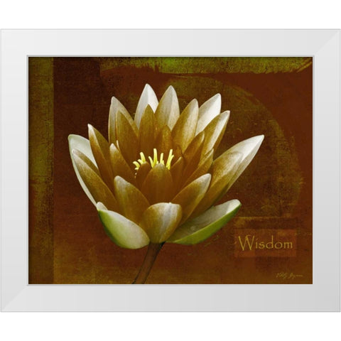 Rustic Lotus Wisdom White Modern Wood Framed Art Print by Geyman, Vitaly
