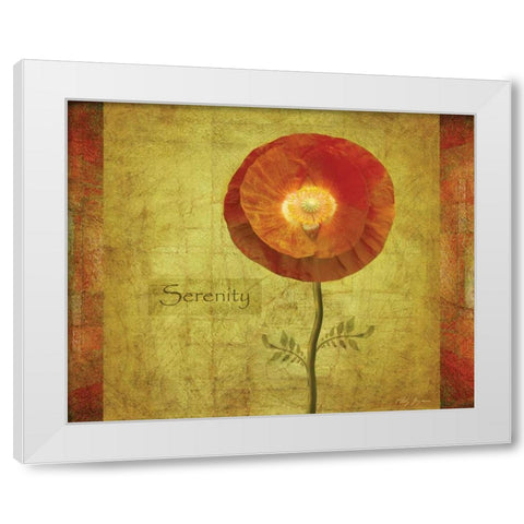 Poppy Serenity White Modern Wood Framed Art Print by Geyman, Vitaly