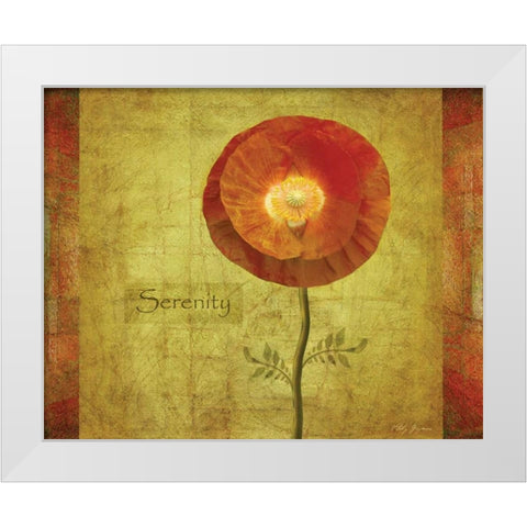 Poppy Serenity White Modern Wood Framed Art Print by Geyman, Vitaly