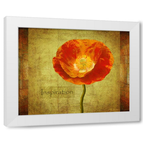 Sun Poppy Inspiration White Modern Wood Framed Art Print by Geyman, Vitaly