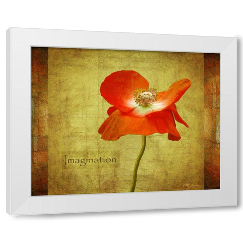 Velvet Poppy Imagination White Modern Wood Framed Art Print by Geyman, Vitaly