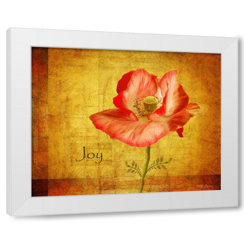 Royal Poppy Joy White Modern Wood Framed Art Print by Geyman, Vitaly