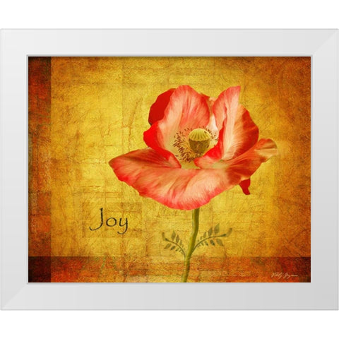 Royal Poppy Joy White Modern Wood Framed Art Print by Geyman, Vitaly
