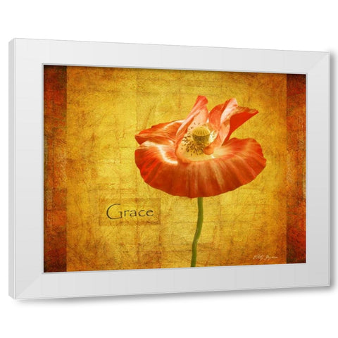 Velvet Poppy Grace White Modern Wood Framed Art Print by Geyman, Vitaly