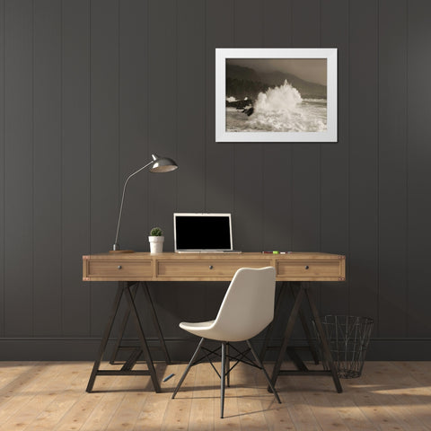 Waves of Passion White Modern Wood Framed Art Print by Geyman, Vitaly